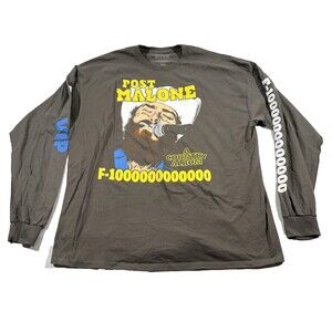 Post Malone Shirt Country Album VIP Concert Tour Rock Rap LS Graphic Sz 2XL NWOT